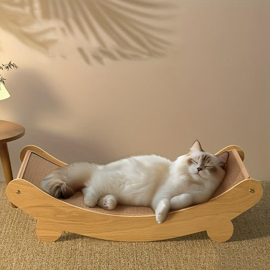Cozy U-Shaped Cat Bed with Built-In Scratching Post – Perfect for Small Spaces, Ideal for Cat Lovers – Multi-Functional Resting & Scratching Lounge for Kittens & Adult Cats